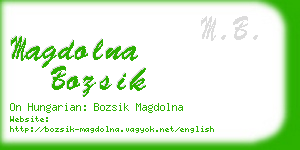 magdolna bozsik business card